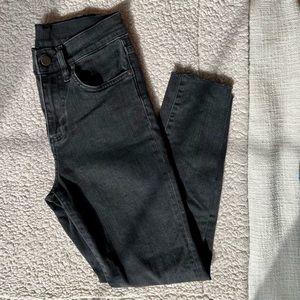 High Rise Raw Edge Skinny Jeans